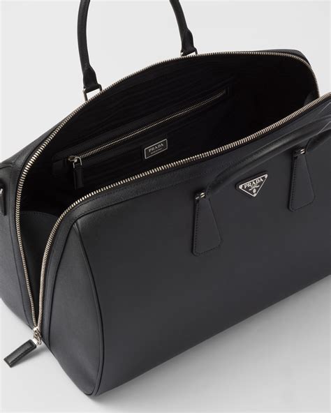 prada saffiano travel case|Black Saffiano Leather Travel Bag .